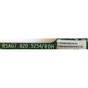 MAIN PARA TV HISENSE / NUMERO DE PARTE 170483 / RSAG7.820.5254/ROH / LTDN40K20DUS(16) / 170482 / 54574EE0318 / M14116 / PANEL HD400DF-E37/(010)/S1.B2 / MODELO 40K200